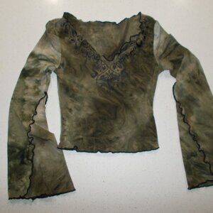 Shein top-green tie dye